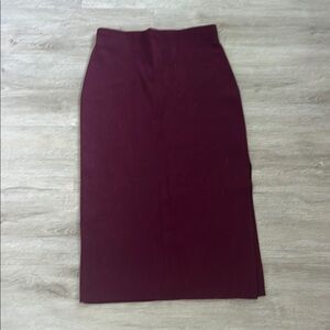 Express Red Midi Pencil Skirt for Work